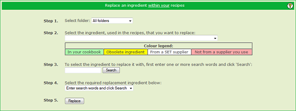 Recipe tools replace ingredient