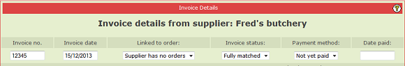 Finance Supplier Invoice Header