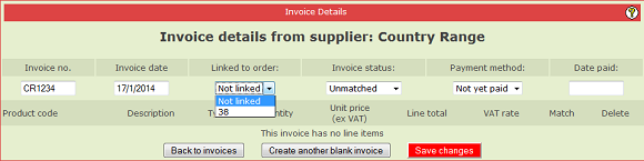 Finance Supplier invoice blank invoice