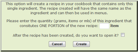 Ingredients stock