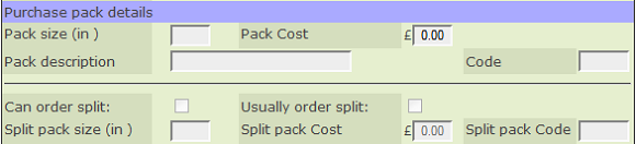 Ingredients - pack size and cost